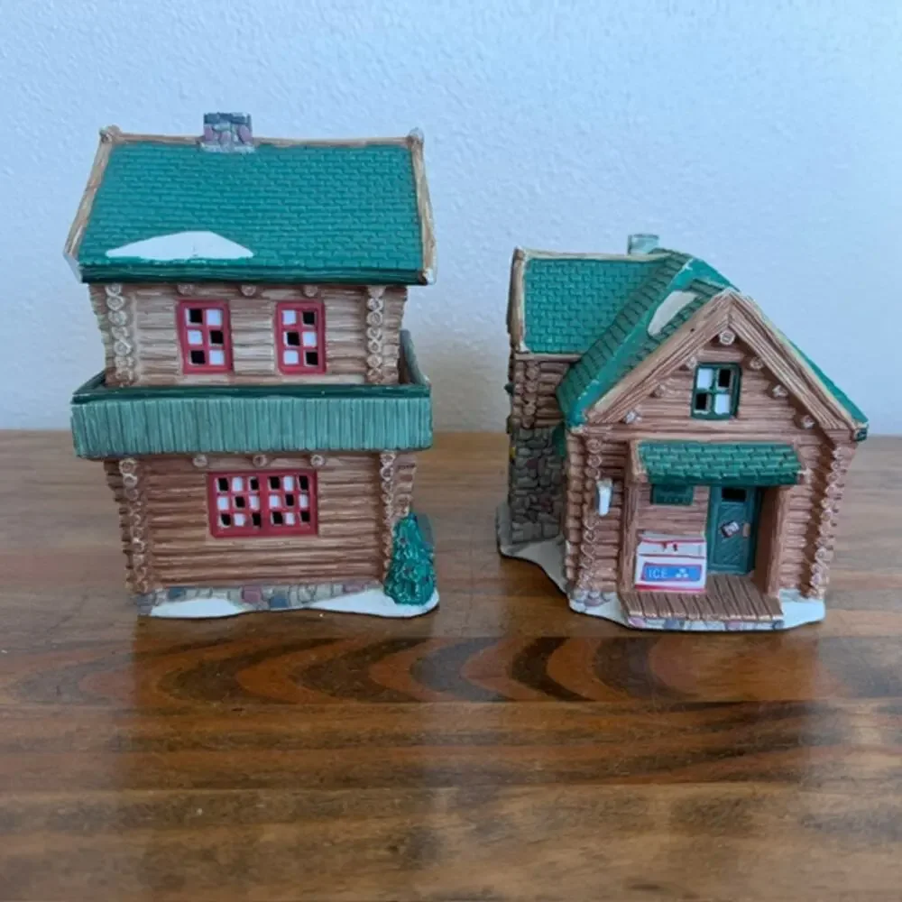Seasonal Specialties Outfitters Shop and Christmas Village Log Cabin